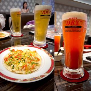 生ビール、レッドアイ、マサラパパド(Tandoori Nights)