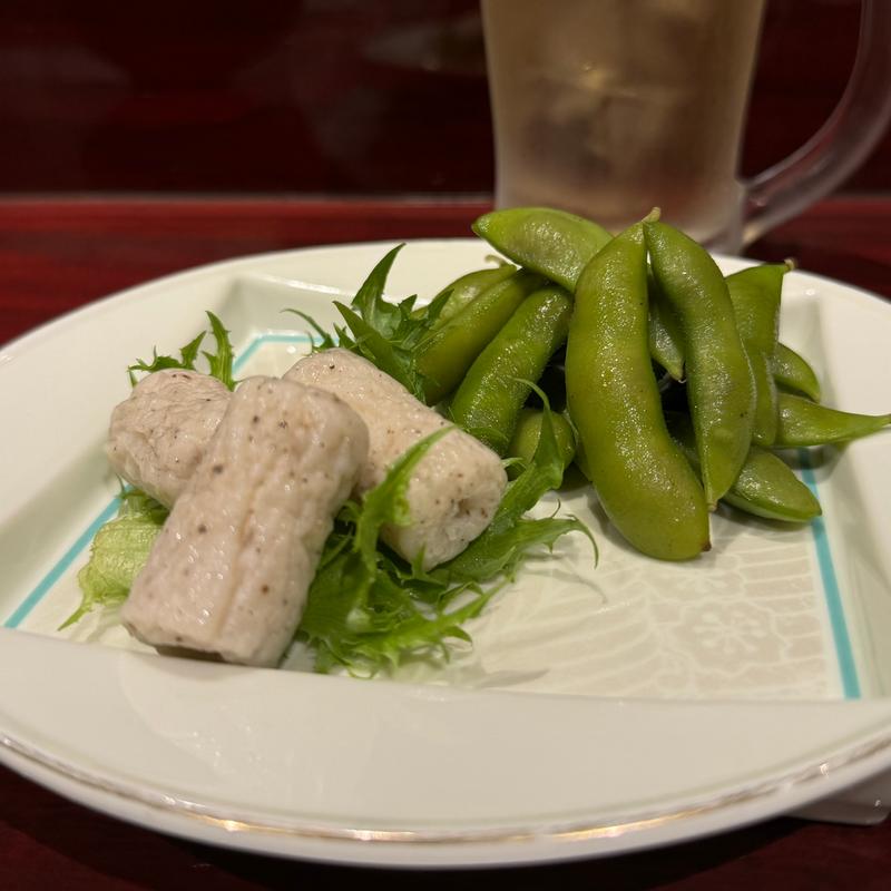黒胡椒豆ちくわ、枝豆(ねりや花でん)