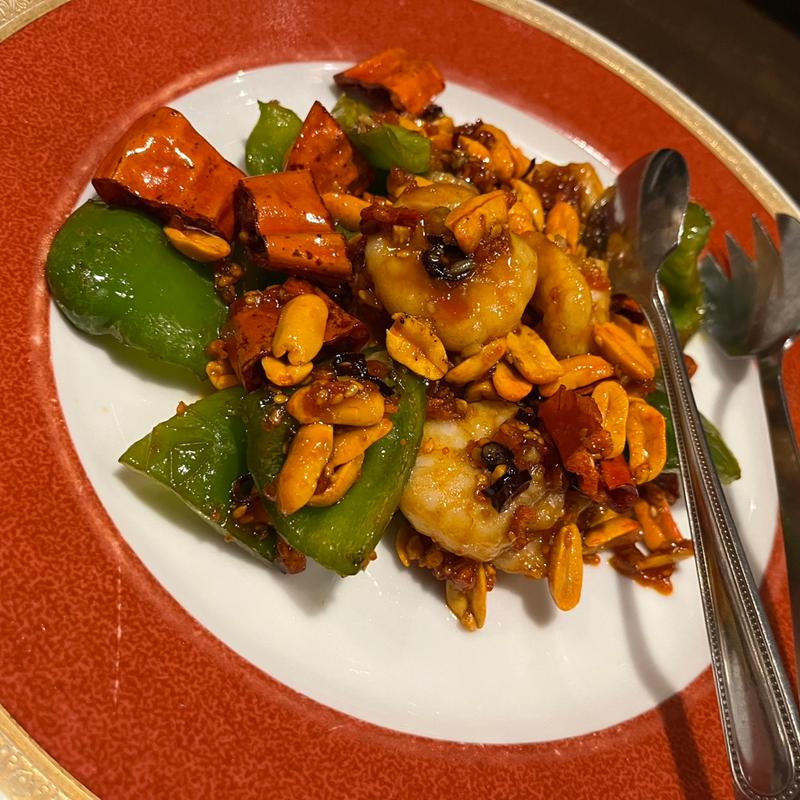 エビのピリパリ唐辛子炒め(中華菜食 直家)