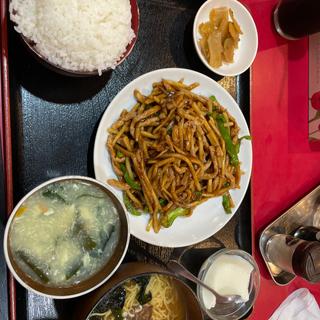 青椒肉絲定食(花彫酒家 （ハナホリシュカ）)