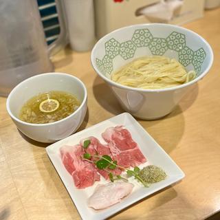 鴨とアサリのガゴメつけ麺(麺や椒)