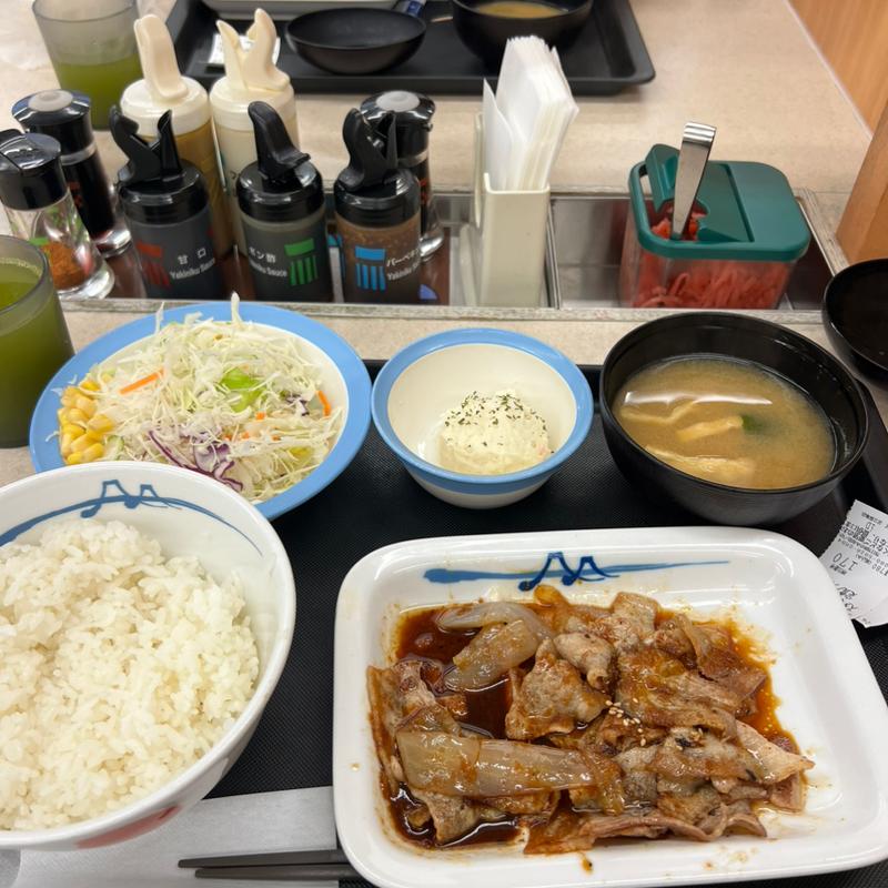 スタミナ豚バラ炒め定食　ポテサラ(松屋 足立保塚店 )