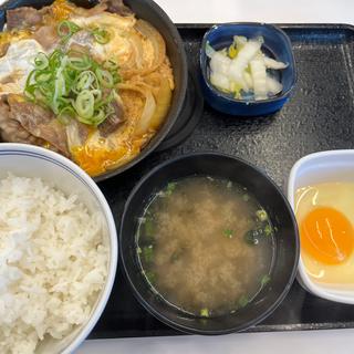 月見牛とじ御膳(吉野家 千早東店)