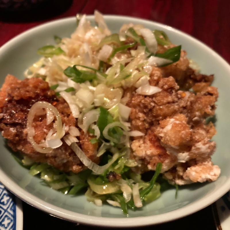 鶏のカラアゲねぎソース(ライオン飯店)