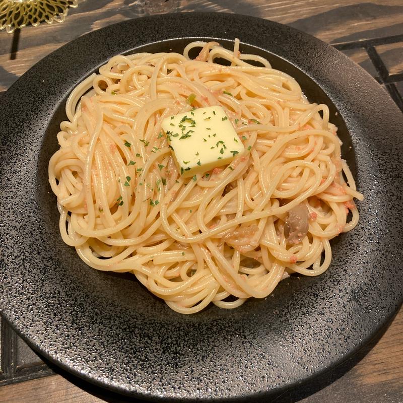 濃厚バターたらこクリームパスタセット(東京秘蜜喫茶🍠🍽️焼き芋専門店)