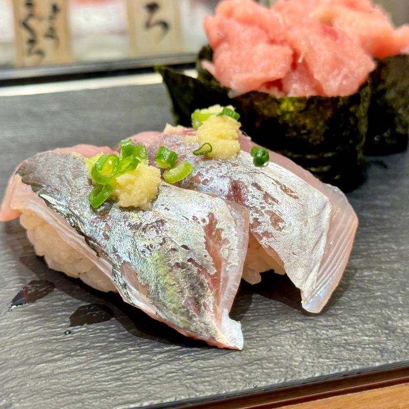 鯵握り(寿司 魚がし日本一 みなとみらい店（立喰寿司）)