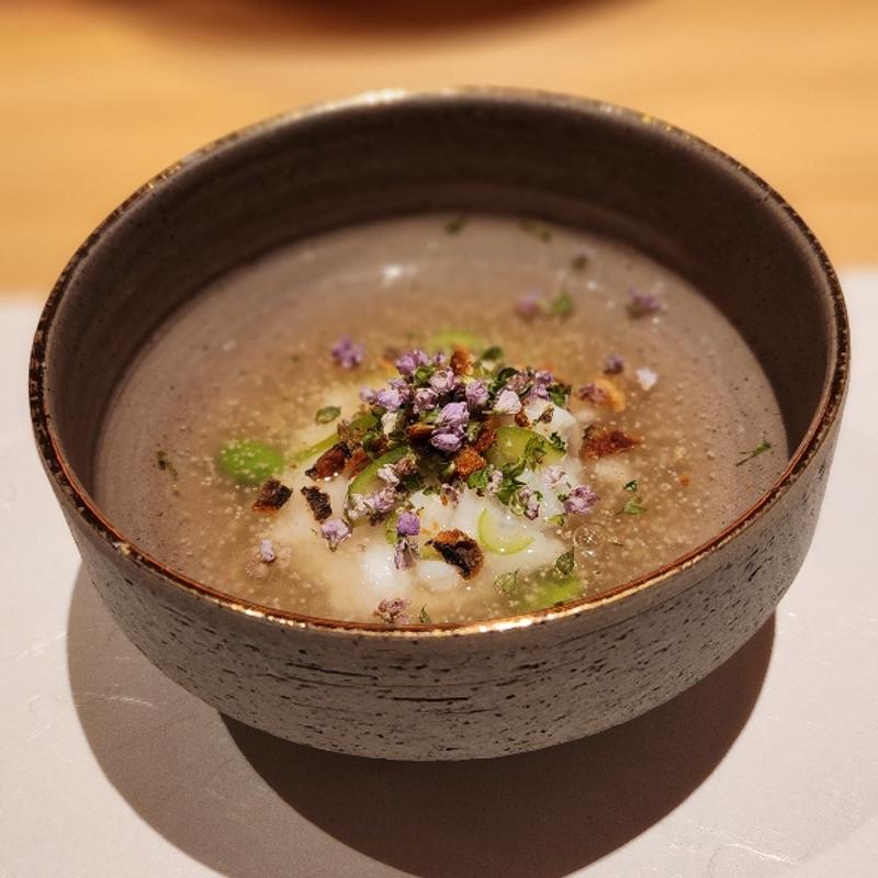 淡路島鱧と賀茂茄子の餡掛け(鮨urag)