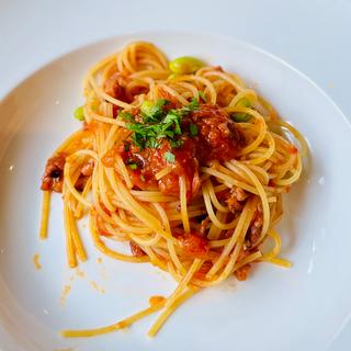 イイダコと枝豆のトマトソーススパゲティ(Riposo（リポーゾ）)