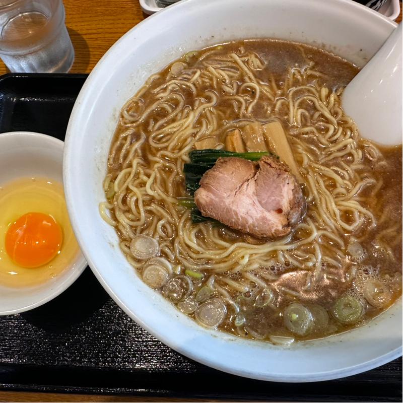 中華そば大、生卵(一颯 （イブキ）)