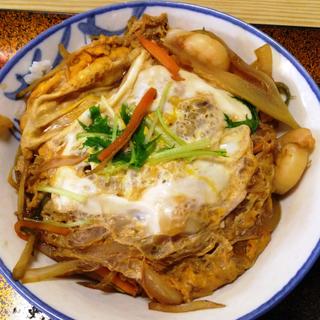 エビ・イカ玉丼(朝日屋)