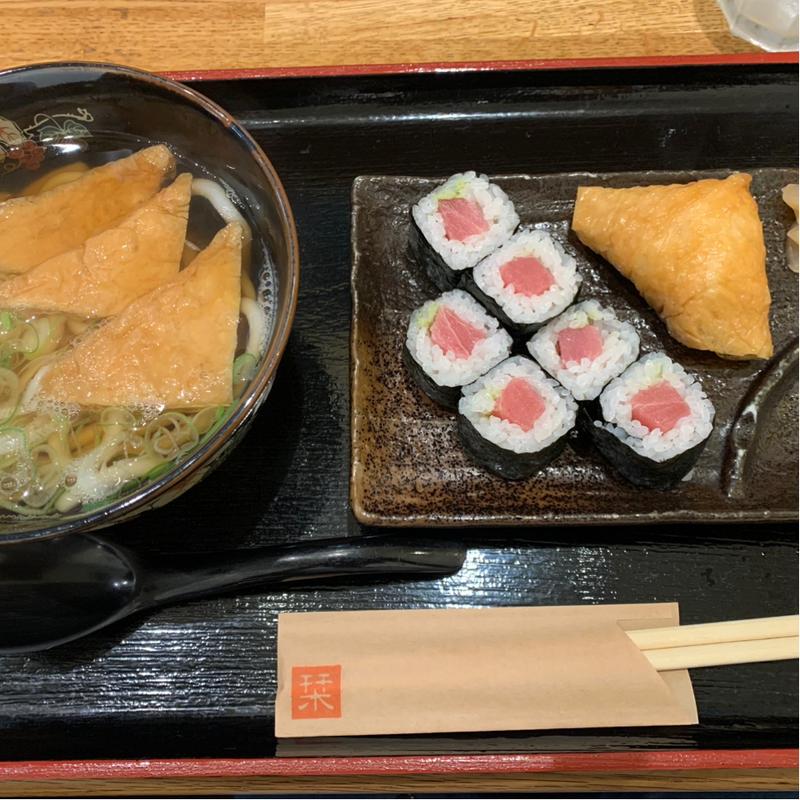 鉄火巻いなり定食(うどん栞)