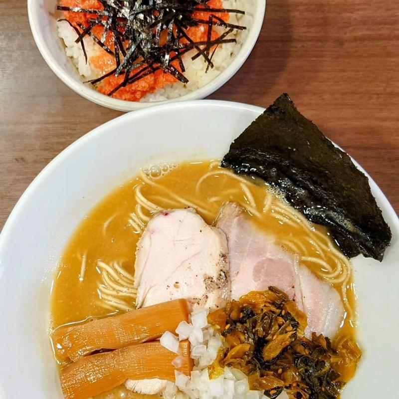 雲丹と伊勢海老のW濃厚＋明太子バターご飯(煮干し中華そば 山形屋)