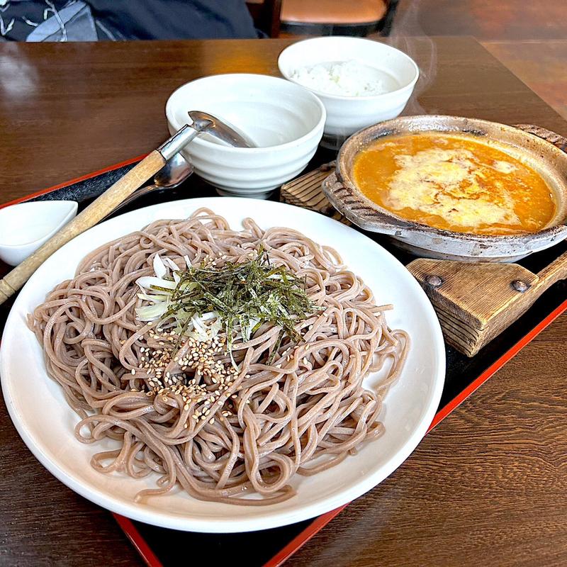 Wチーズカレー蕎麦(つけ蕎麦和だす)