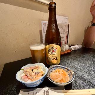 瓶ビール(中瓶)エビスビール(寿司居酒屋 樽)