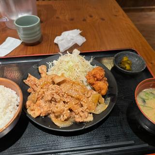 生姜焼き唐揚げ定食(てけてけ 飯田橋東口店 )