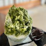 かき氷　抹茶ミルク金時(丹波栗菓匠大福堂本店)