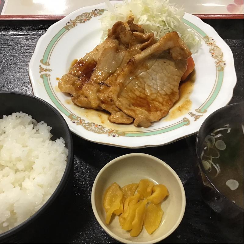 生姜焼き定食(お食事処 かっぱ茶屋)