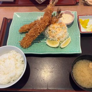 ビッグ海老フライ定食(2尾)(とんかつかつ庄 )