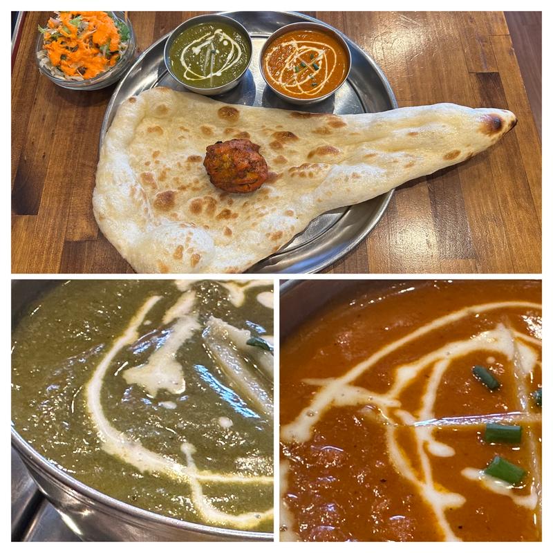 キーマカレーとほうれん草&チキンカレー(サンライズ アジアン キッチン)