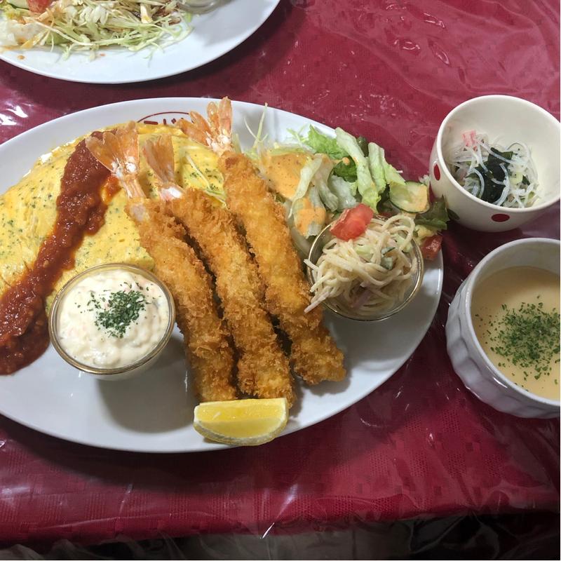 エビフライオムライス(ミドリ食堂)