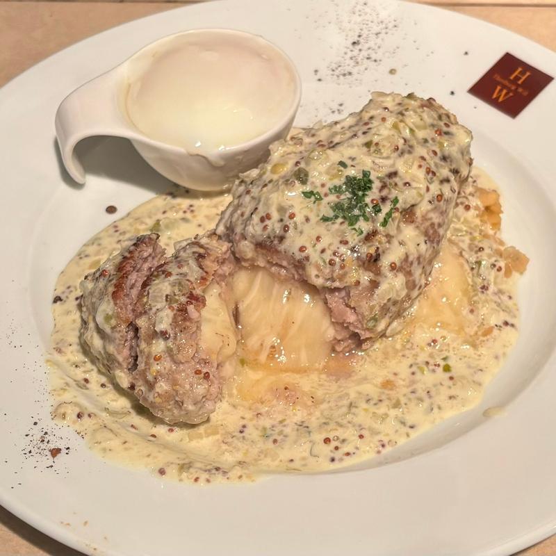 モッツァレラチーズハンバーグ クリームマスタードソース(ハンバーグ ウィル （Hamburg Will）)