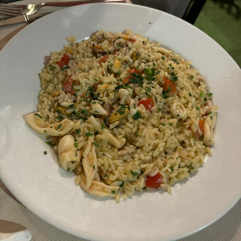 魚介類のクリーミーリゾット(Ristorante Pizzeria L'antro della Sibilla)