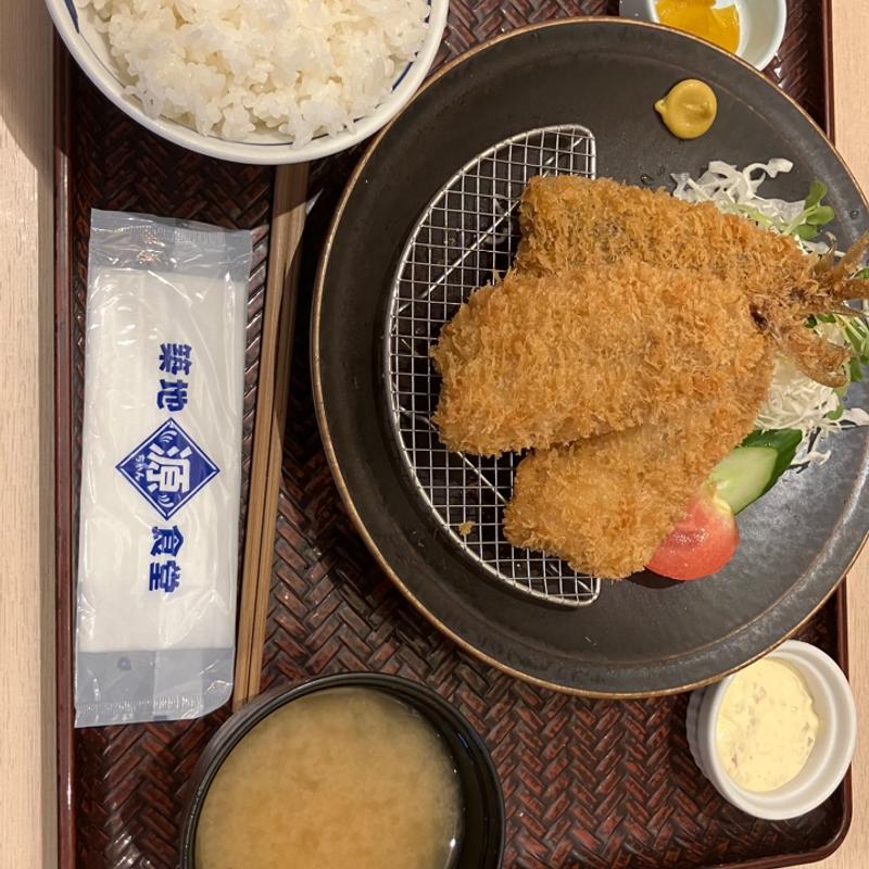 アジフライ定食(築地食堂源ちゃん豊川イオンモール店)