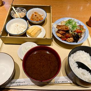 鶏と温野菜の香味たれ御膳