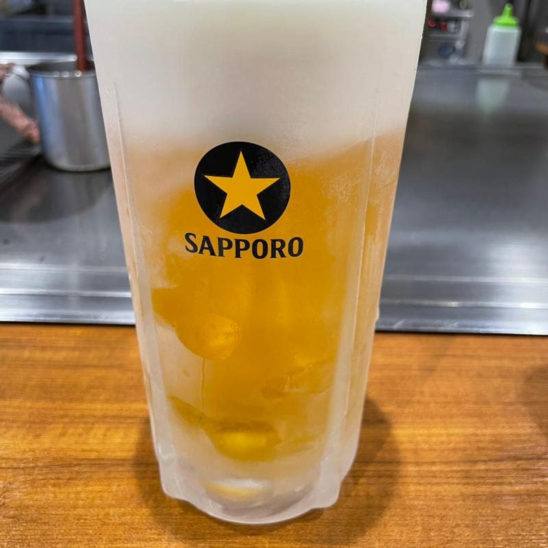 生ビール(焼きそば お好み焼き 鉄板 厳島 天満天神橋本店)