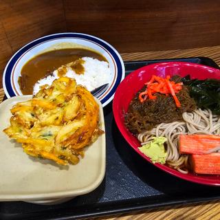 生もずく 冷し特選富士そば＋かき揚げ＋ミニカレー(名代 富士そば 新小岩南口店)
