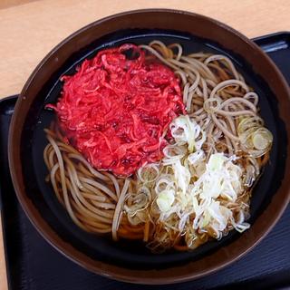 紅生姜天そば(エキナカスタンド福豆屋)