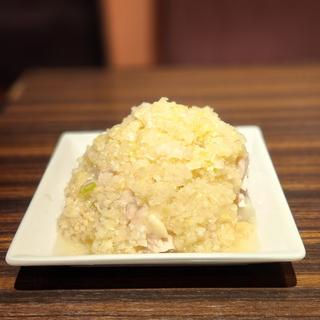 蒸し鶏の葱生姜ソース