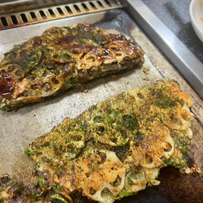 すじねぎレンコン焼き(お好みハウス日月)