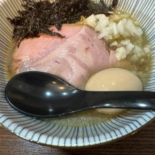 カマス✖️シマアジの煮干し蕎麦 荒炊きバージョン(味玉)(麺や空と大地)