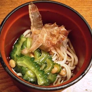 【コース】ゴーヤと納豆のネバネバうどん(和食処 大ばん （わしょくどころ おおばん）)