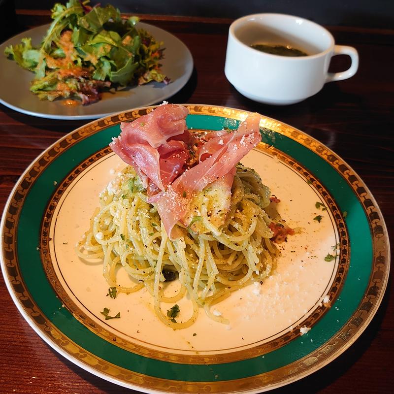 ジェノベーゼの冷たいパスタ(喫茶カヂノキ)