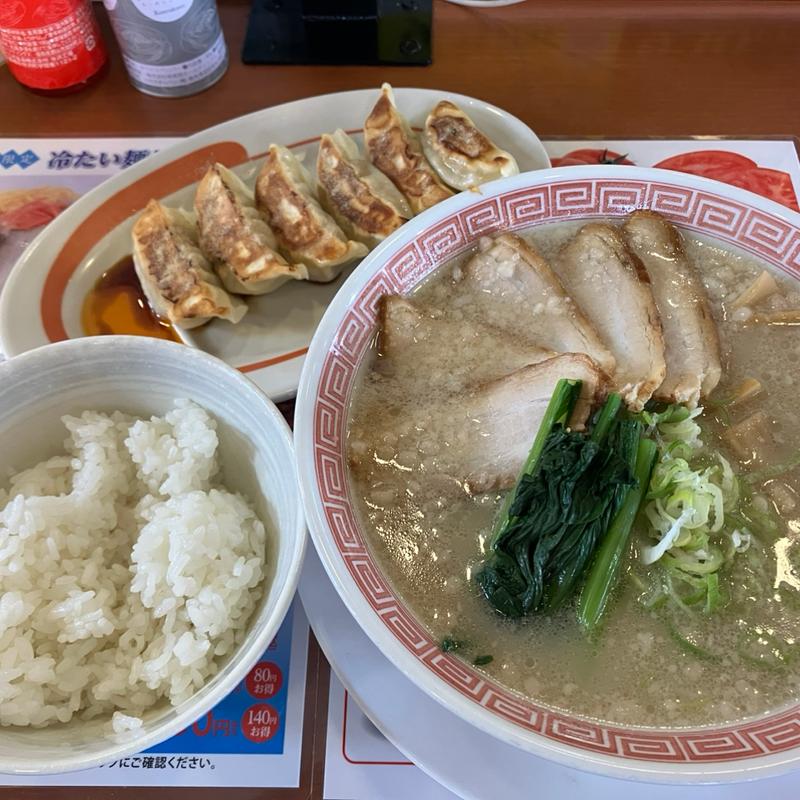 塩とんこつラーメン餃子ライス(幸楽苑 日立相田店 )