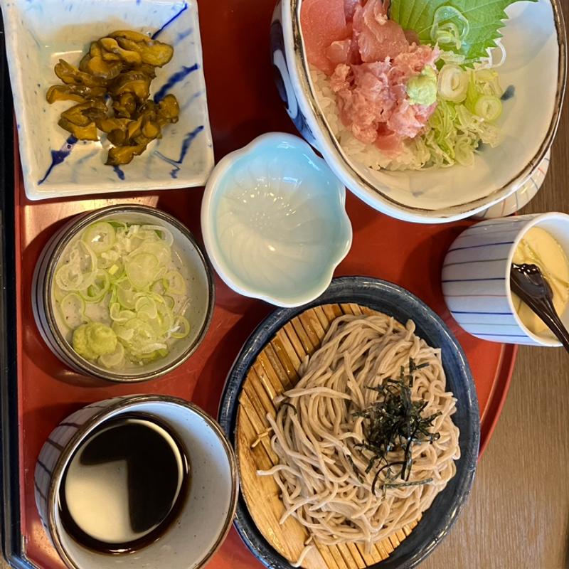 まぐろ2色丼と麺(サガミ 浜松可美店 （さがみ）)