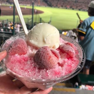 いちごヨーグルトかき氷(阪神甲子園球場)