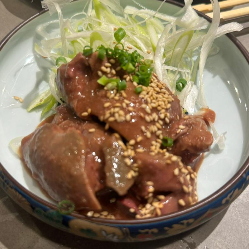 低温レバーのニンニク味噌漬け(佐賀県三瀬村 ふもと赤鶏 田町店)