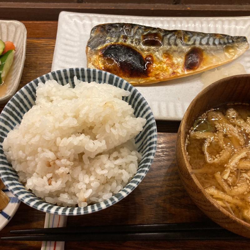 鯖の塩焼き定食(筍)