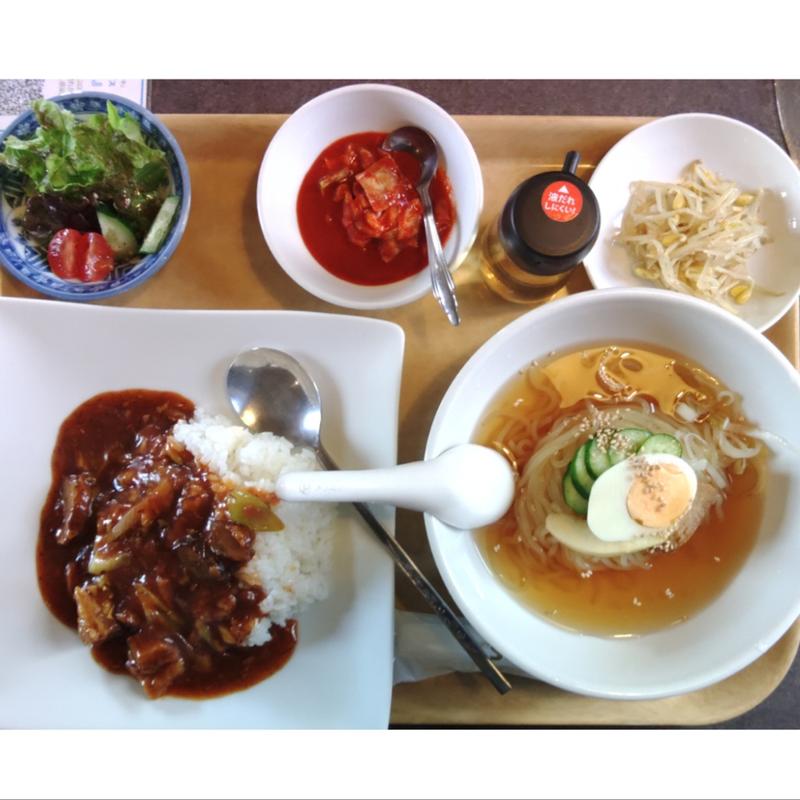 カルビ飯・ハーフ冷麺セット(焼肉レストラン ばんらい )