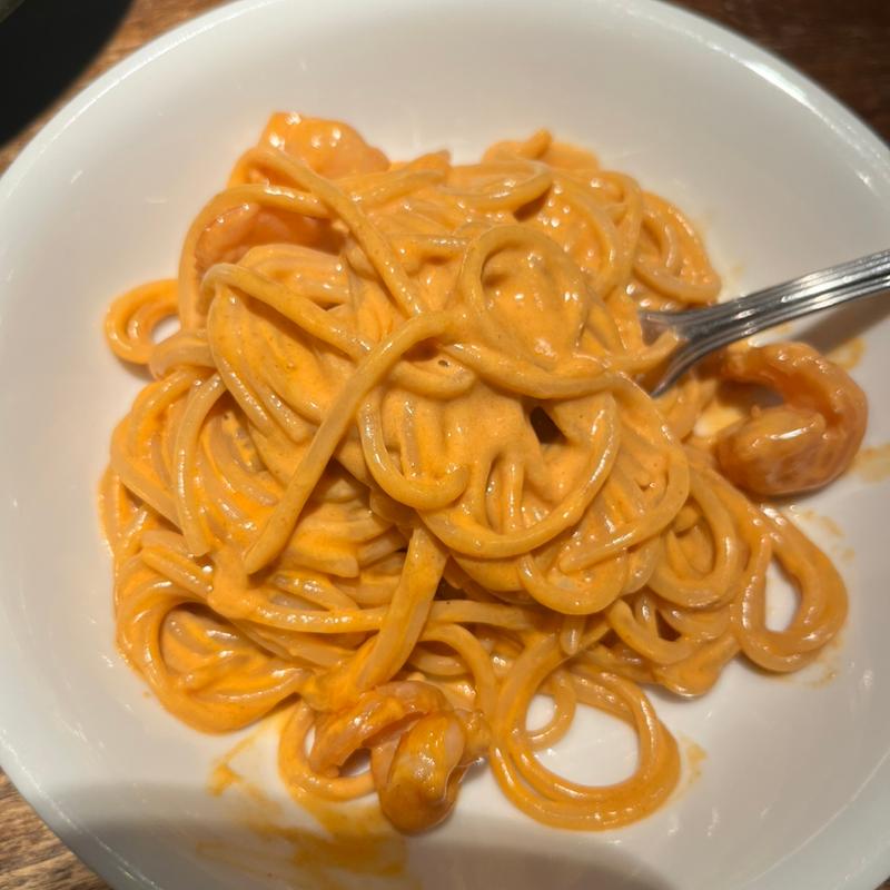 海老トマトクリームスパゲッティ(Wine bistro　晴)