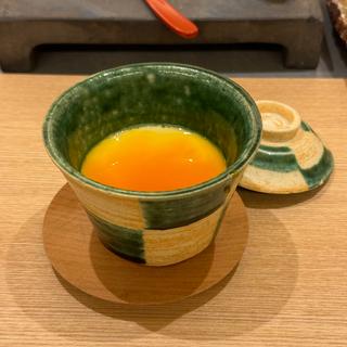 名古屋コーチン卵の茶わん蒸し ウニソース(鮨 いわた)