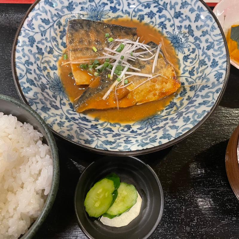 鯖の味噌煮定食(ひげ勘)