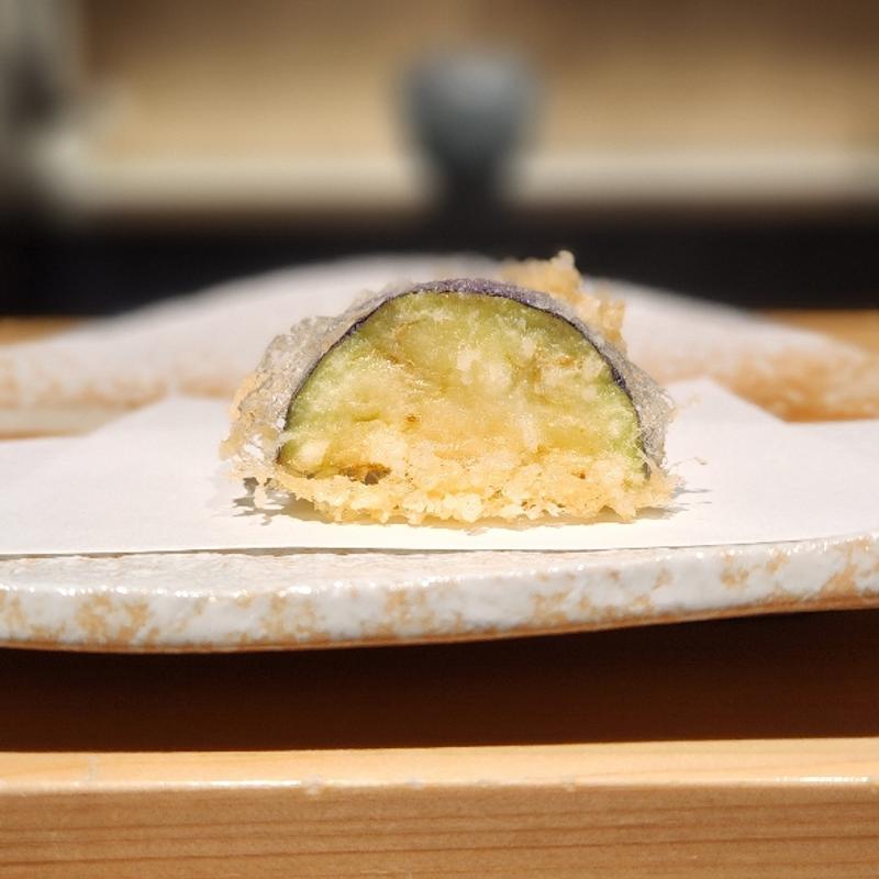 熊本産茄子 天ぷら出汁(鮨 奏)