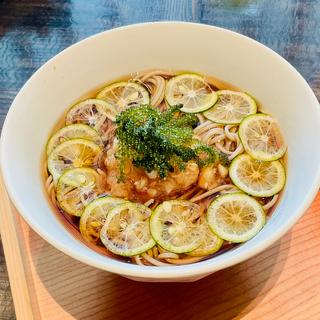 ランチショートコース　酢橘とおろしの冷かけ蕎麦(雷庵)