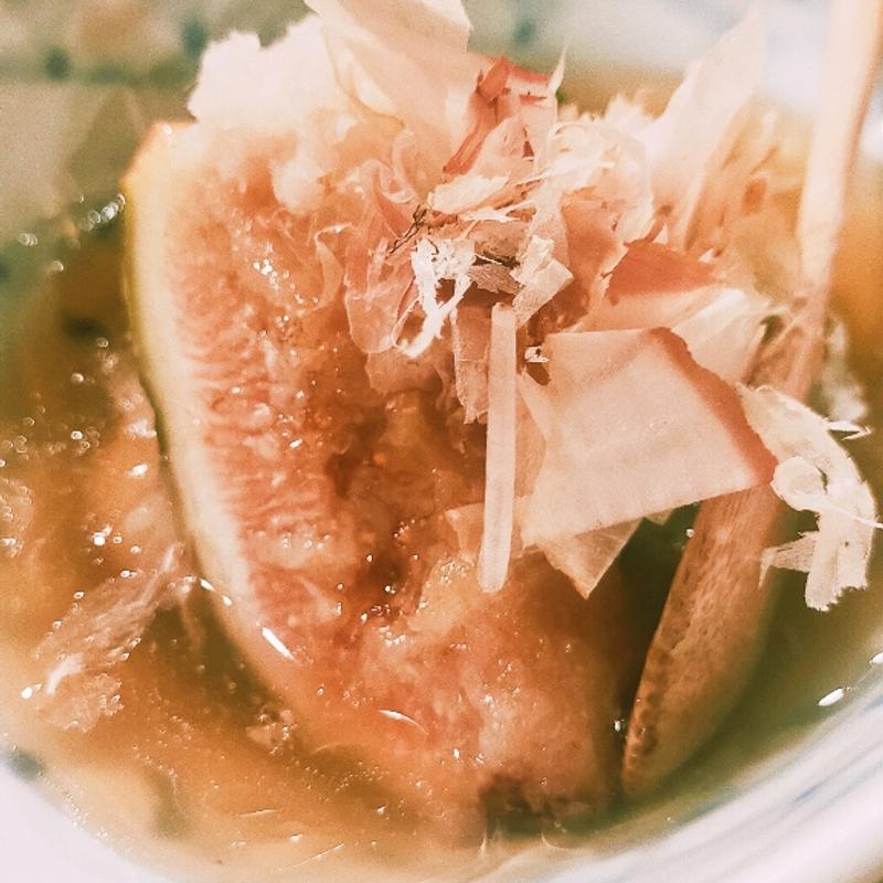 青茄子といちじく揚げ出し(和食 心根)