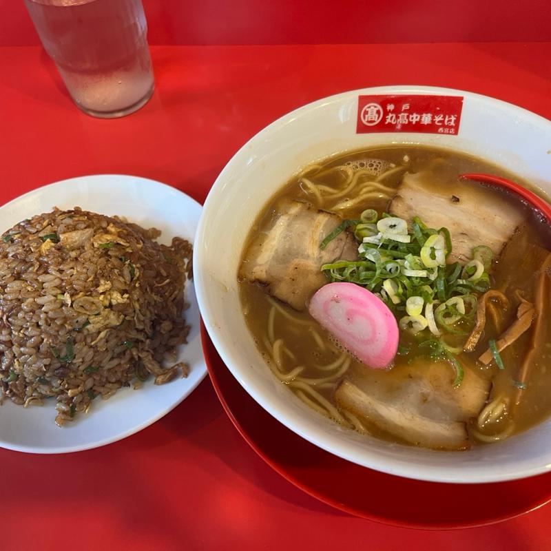 中華そば半ちゃんセット(丸髙中華そば 西宮店)