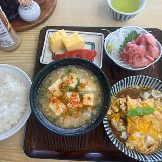 かつ煮 マグロ 明太子玉子焼き